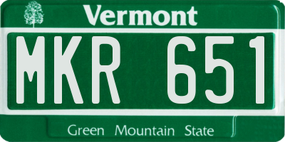 VT license plate MKR651