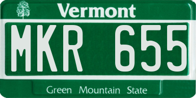 VT license plate MKR655