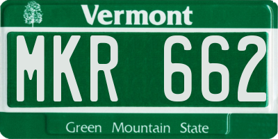 VT license plate MKR662