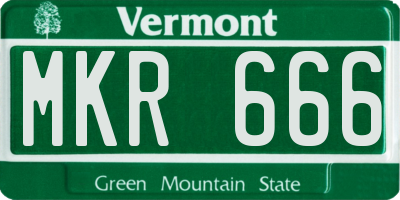 VT license plate MKR666