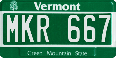VT license plate MKR667