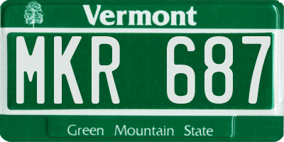 VT license plate MKR687