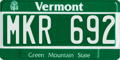 VT license plate MKR692
