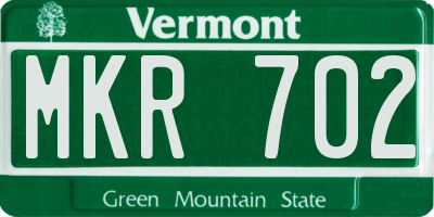 VT license plate MKR702