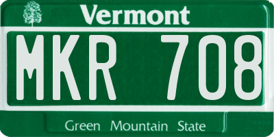 VT license plate MKR708