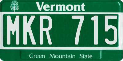VT license plate MKR715