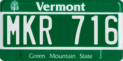 VT license plate MKR716