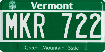 VT license plate MKR722