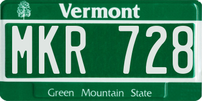 VT license plate MKR728