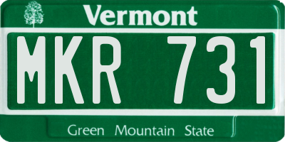 VT license plate MKR731