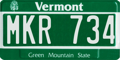 VT license plate MKR734