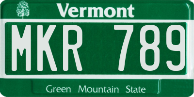 VT license plate MKR789