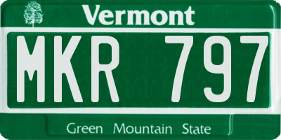 VT license plate MKR797