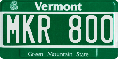 VT license plate MKR800