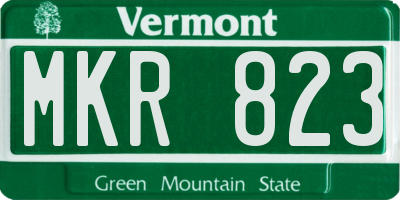 VT license plate MKR823
