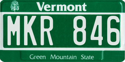 VT license plate MKR846