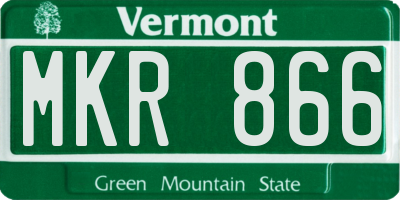 VT license plate MKR866