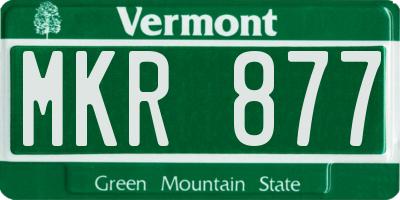 VT license plate MKR877