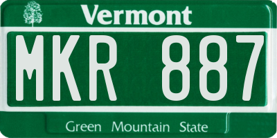 VT license plate MKR887
