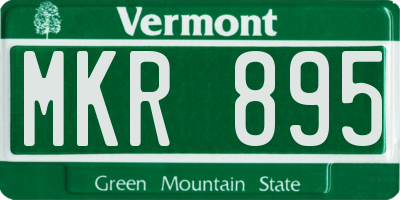 VT license plate MKR895
