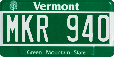 VT license plate MKR940