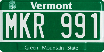 VT license plate MKR991