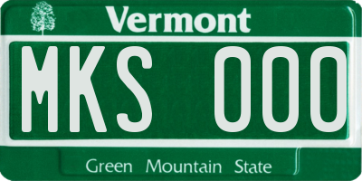 VT license plate MKS000