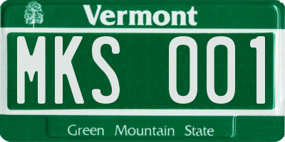 VT license plate MKS001