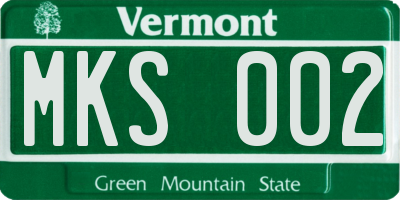 VT license plate MKS002