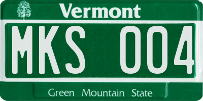 VT license plate MKS004