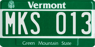 VT license plate MKS013