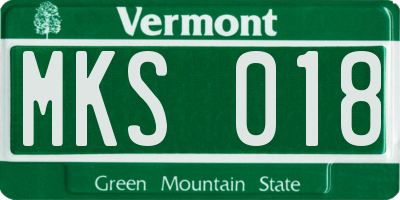 VT license plate MKS018
