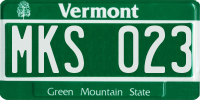 VT license plate MKS023