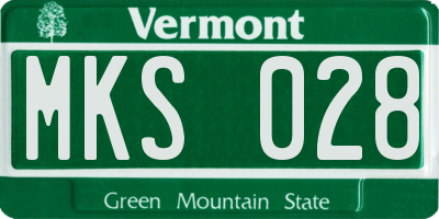 VT license plate MKS028