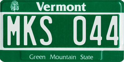 VT license plate MKS044