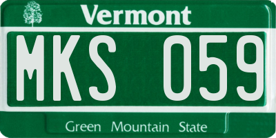 VT license plate MKS059