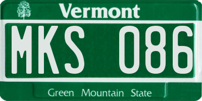 VT license plate MKS086