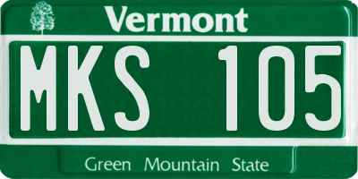 VT license plate MKS105