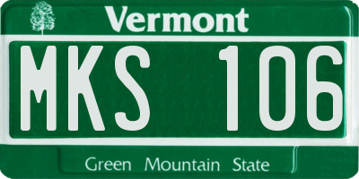 VT license plate MKS106