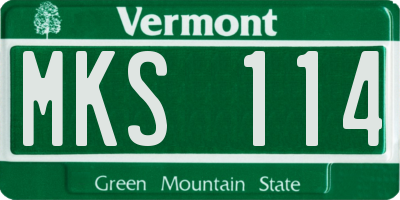 VT license plate MKS114