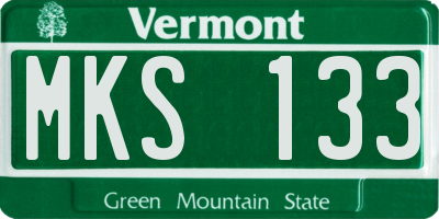 VT license plate MKS133