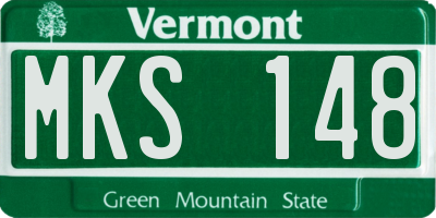 VT license plate MKS148