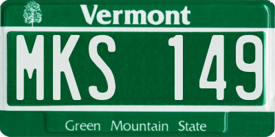 VT license plate MKS149