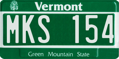 VT license plate MKS154