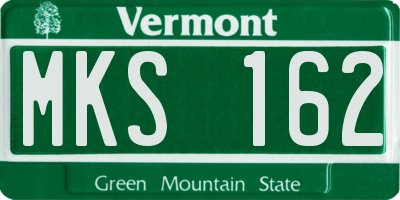 VT license plate MKS162