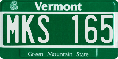 VT license plate MKS165
