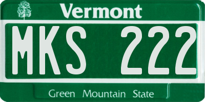 VT license plate MKS222