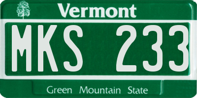VT license plate MKS233