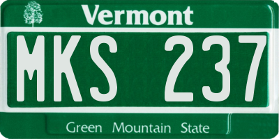 VT license plate MKS237