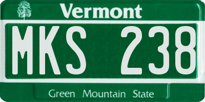 VT license plate MKS238